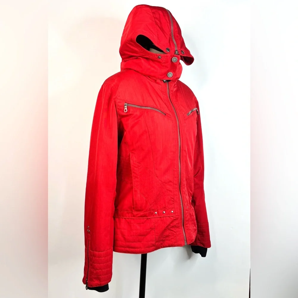 Vintage Ski Jacket Obermeyer Thinsulate Red Hooded Warm Snow Winter‎ Sports Coat